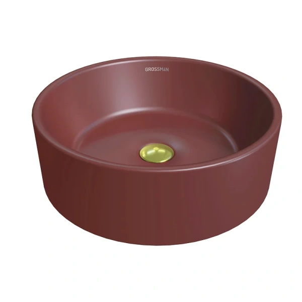 Раковина Grossman Color 41 см бордовая матовая GR-3013VIM
