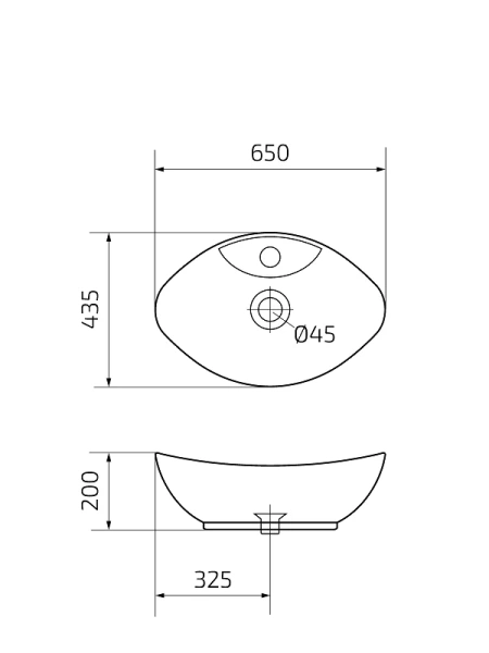 Раковина GID Lago N9004 65 см белая 51205 Раковина GID Lago N9004 65 см белая 51205