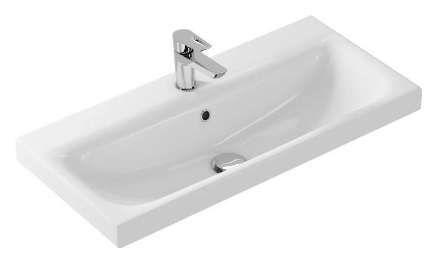 Раковина Cersanit Moduo Slim 80 см белая, 1 отверстие для смесителя S-UM-MOD80SL/1