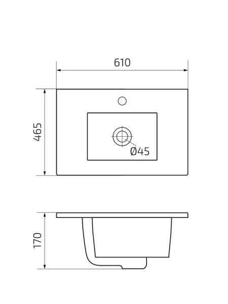 Раковина GID Integrado NYJ807-60 61 см белая 71114 Раковина GID Integrado NYJ807-60 61 см белая 71114