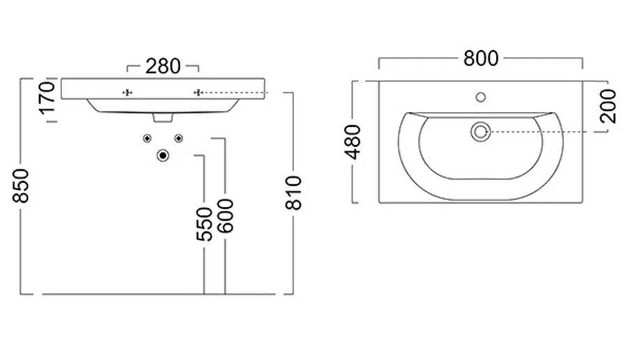 Раковина Kerama Marazzi Buongiorno 80 см с крепежом BG.wb.80 Раковина Kerama Marazzi Buongiorno 80 см с крепежом BG.wb.80