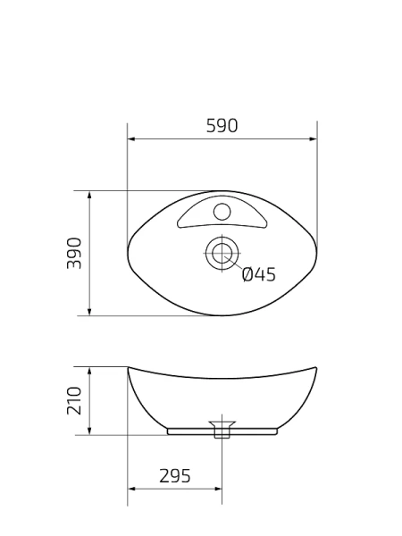 Раковина GID Lago N9018 59 см белая 51107 Раковина GID Lago N9018 59 см белая 51107