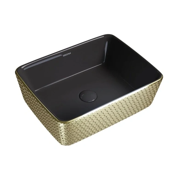 Раковина Grossman Color 48 см золото/черная GR-3016GBR