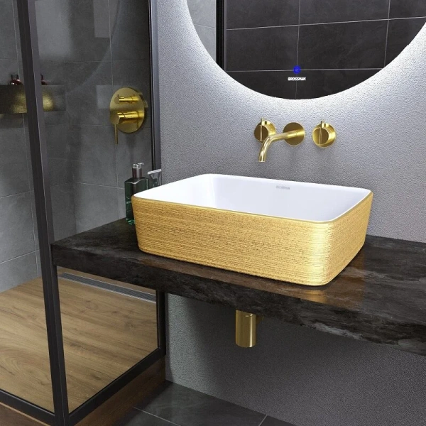 Раковина Grossman Color 48 см золото/белая GR-3016GW Раковина Grossman Color 48 см золото/белая GR-3016GW