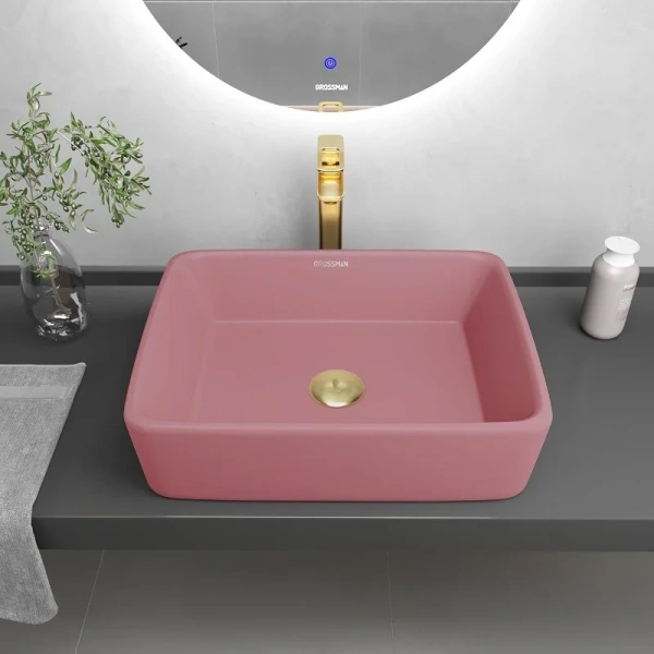 Раковина Grossman Color 48 см розовая матовая GR-3016PIM Раковина Grossman Color 48 см розовая матовая GR-3016PIM
