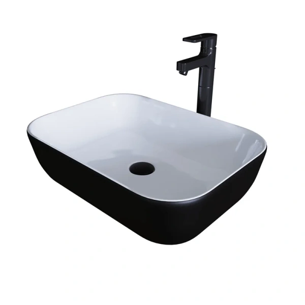 Раковина Grossman 46 см белая/черная GR-4041BW